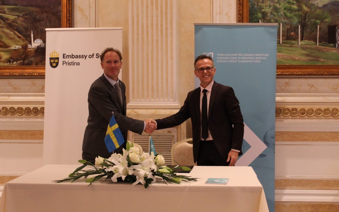 Kosovo Credit Guarantee Fund and Swedish International Development Agency -Sida sign the guarantee agreement